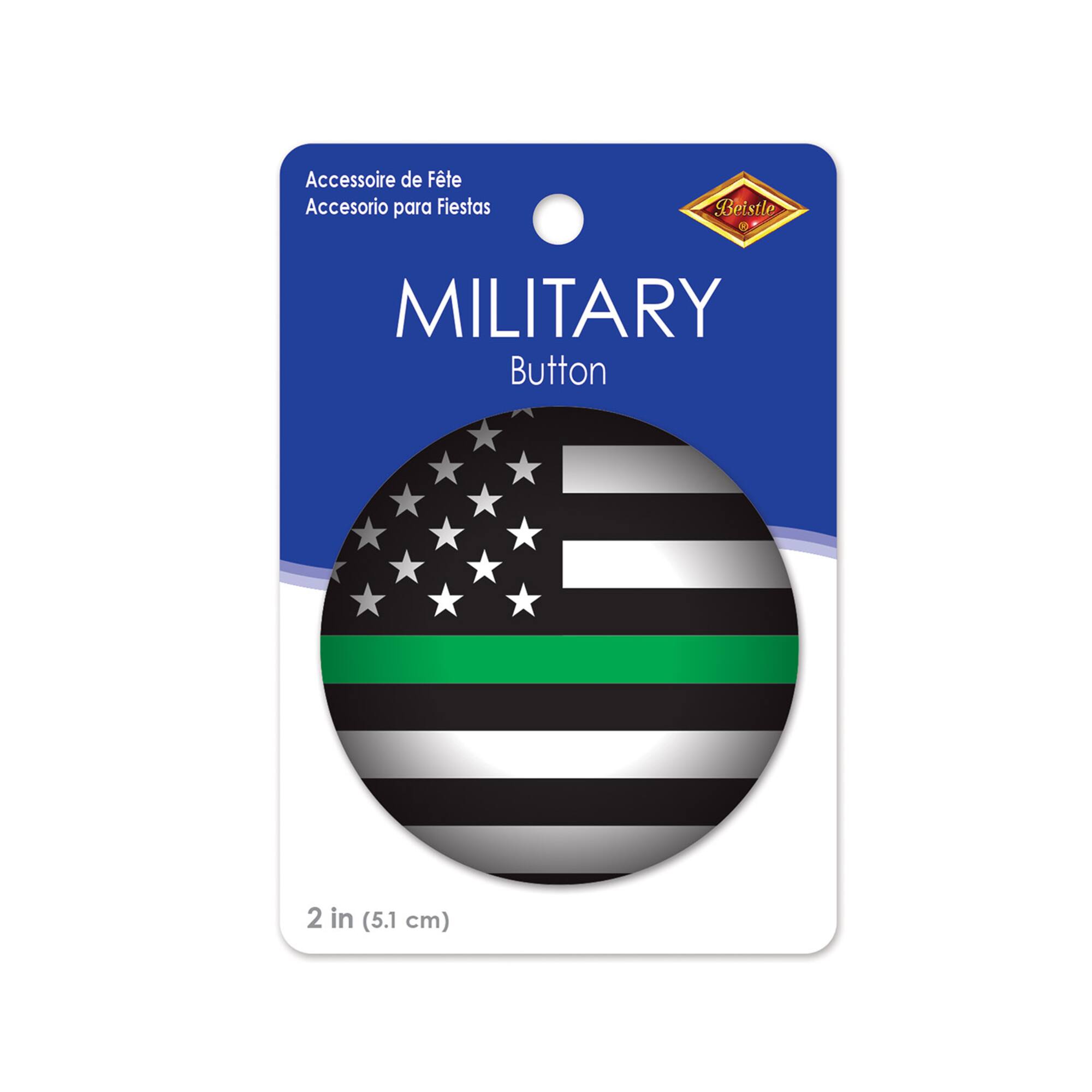 Beistle 2" Green Stripe Military Buttons, 6ct.